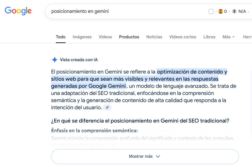 posicionamiento en ia seo para gemini